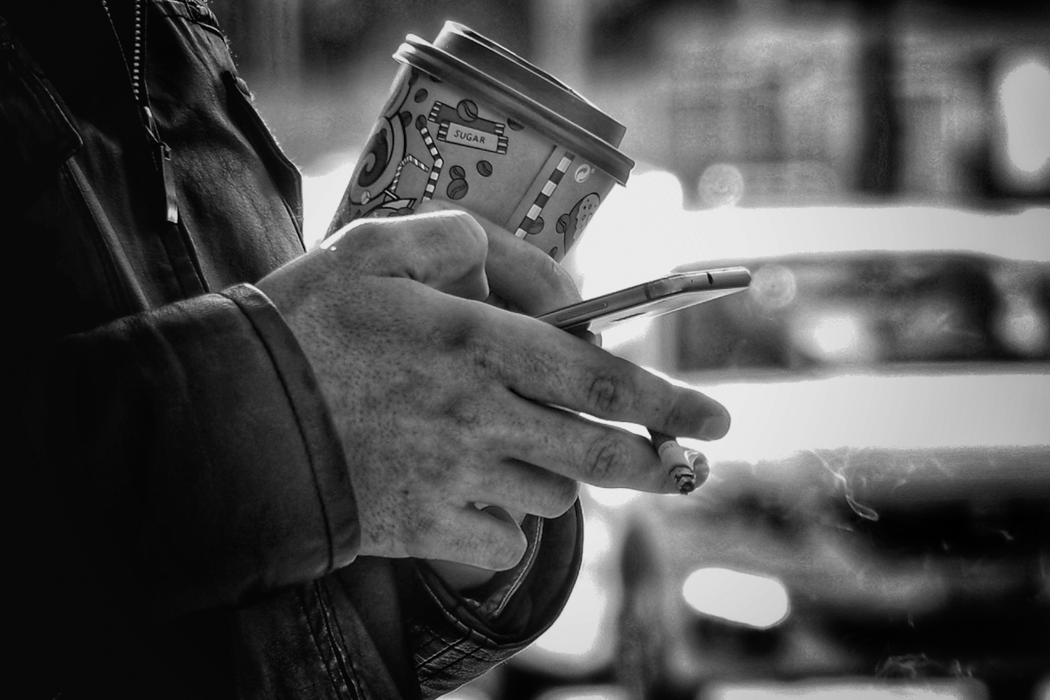 mobile smoking coffee