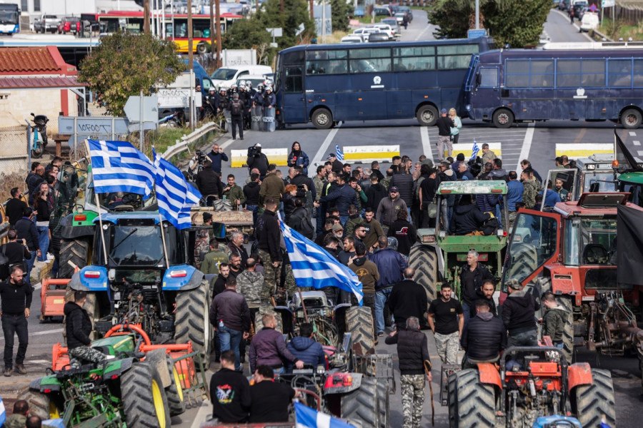 Στιγμιότυπο από τις κινητοποιήσεις των αγροτών/Αρχείου EUROKINISSI