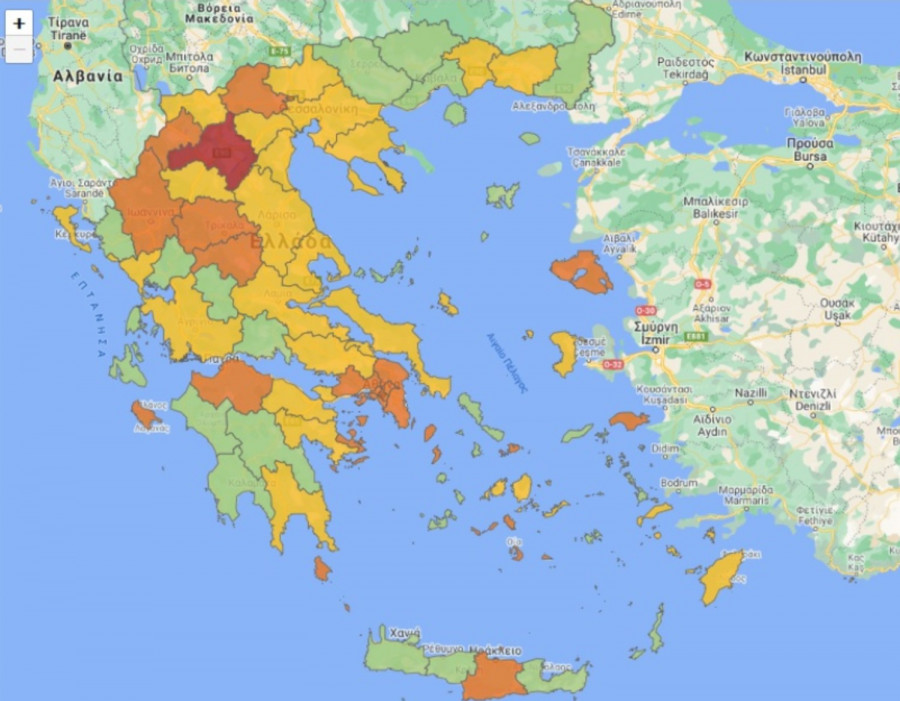 Ο κορονοϊός επεκτείνεται - Ποιες περιοχές αλλάζουν επίπεδο συναγερμού