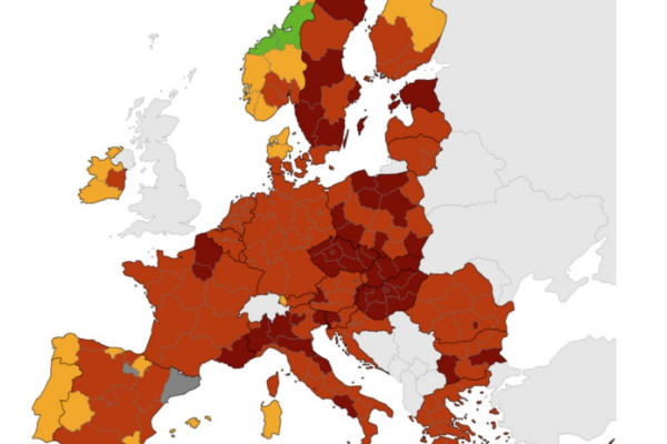 Χάρτες ECDC: «Κοκκίνησε» όλη η Ελλάδα