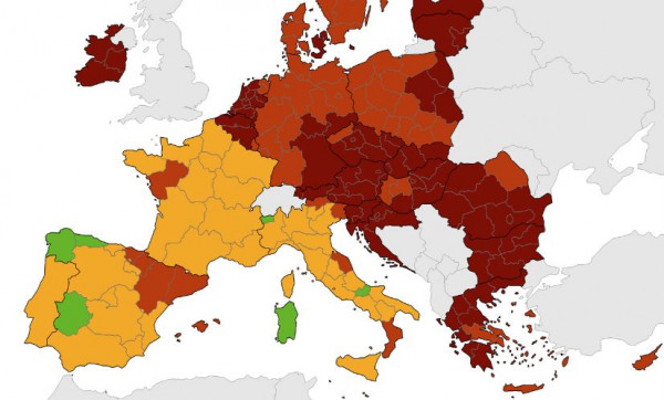 Στο «κόκκινο» η χώρα με βάση τους χάρτες του ECDC, επικρατεί η μετάλλαξη Δέλτα