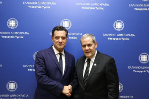 Συνάντηση Γεωργιάδη με τον νέο πρόεδρο του ΠΙΣ, Κωνσταντίνο Κουτσόπουλο