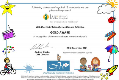 ΙΑΣΩ Παίδων: Η μοναδική ιδιωτική Παιδιατρική Κλινική με Χρυσό βραβείο στα πρότυπα της Παγκόσμιας Πρωτοβουλίας Child Friendly Healthcare Initiative